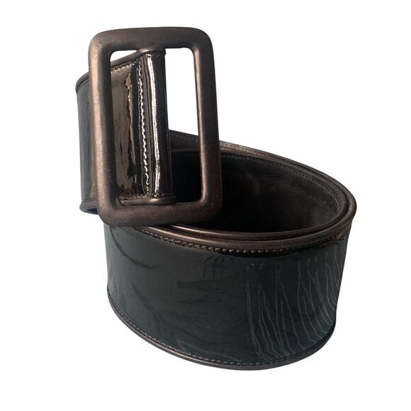 RALPH LAUREN COLLECTION Italy  Black wide Patent Leather Belt sz M main image 4